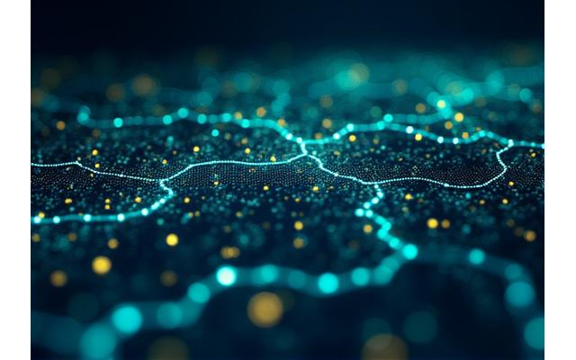 Digital representation of a smart energy grid with data flowing